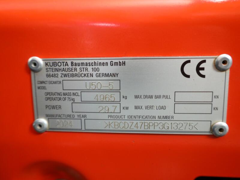 2024 Kubota U50-5 VV1390 | Graafmachine | Minigraver