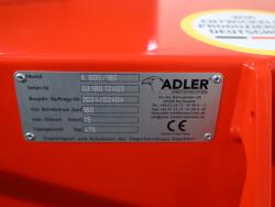 2025 Adler K600 180cm Veegmachine ADV1138 | Aanbouwdelen | Veegmachine / Borstel