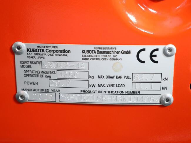 2022 Kubota KX042-4 alpha VK10303 | Graafmachine | Minigraver
